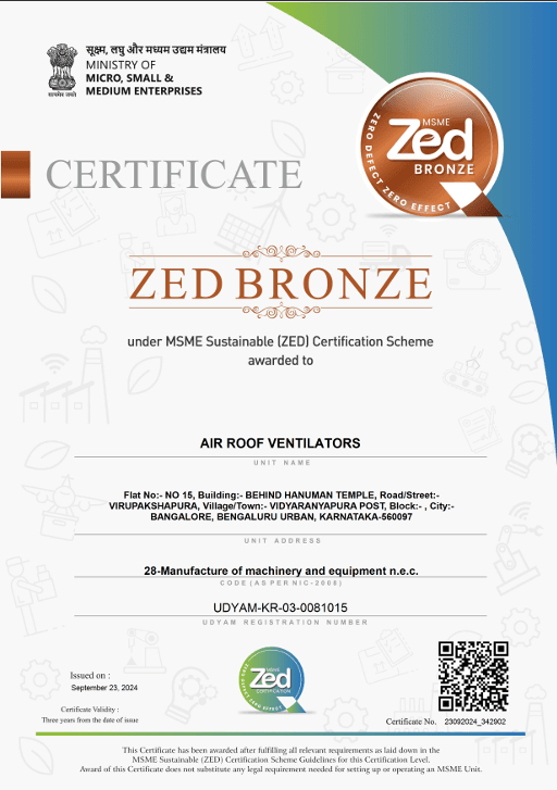 MSME Zed Bronze certificate